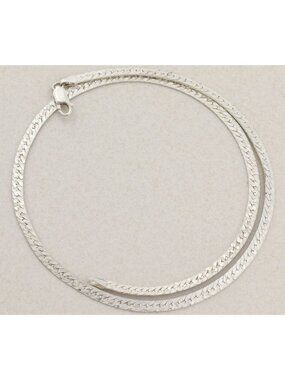 Sterling Silver Nugget Style Herringbone Chain Necklace 20 1/4 inch chain 4.2mm
